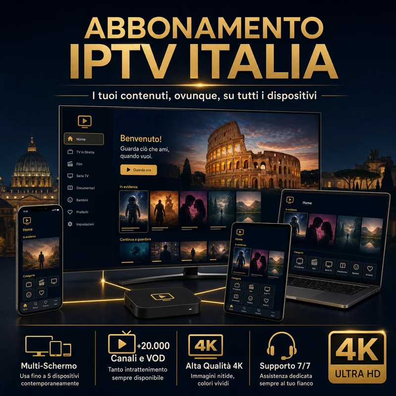 Abbonamento IPTV Strong 4K Italia compatibile con Smart TV